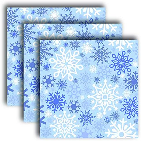 Siser Seasonal EasyPatterns HTV Hojas de 12 x 12 pulgadas, paquete de 3, vinilo de transferencia de calor para planchar (copos de nieve)