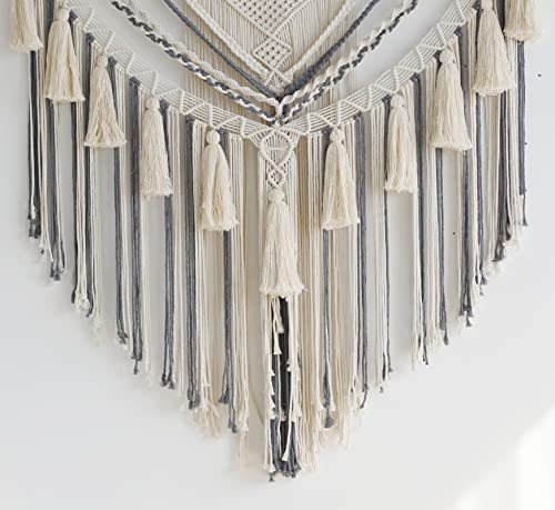 Jakalin Macrame Wall Hanging Large Macrame Wall Decor Panels Handmade Wall Art Home Living Room Bedroom Decor,47" Wx 55" L #TOP5