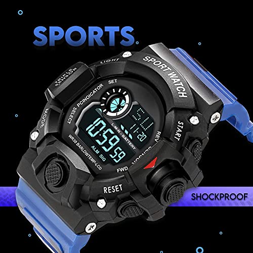 Image of Acnos Digital Sports Watch - Rugged Outdoor Multi-Function Countdown Timer & Alarm (WR30 Water-Resistant)