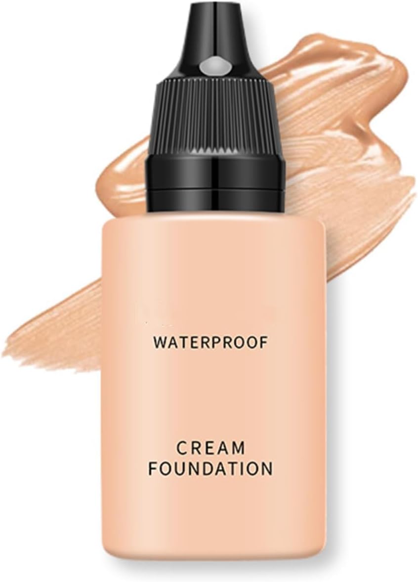 Full Coverage Foundation - Waterproof Cream Face Foundation - Long Lasting Full Coverage Foundation - Buildable Medium Coverage - Natural Flawless Oil-Controlling Leightweight Feel (105 Medium)