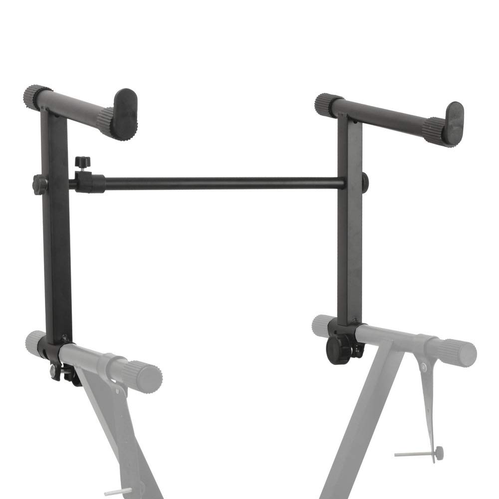 Dioche Electronic Piano Stand Riser, Stable Heightened Keyboard Holder with Rubber Pads for 2 Keyboards Great for Home, School, Studio(Black)