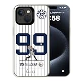 PASLSZOA Baseball Case Compatible with iPhone 13/14, Cool Baseball Legend No.99 Design Shockproof Non-Drop Protective Phone Case (New York No.99 Judge)