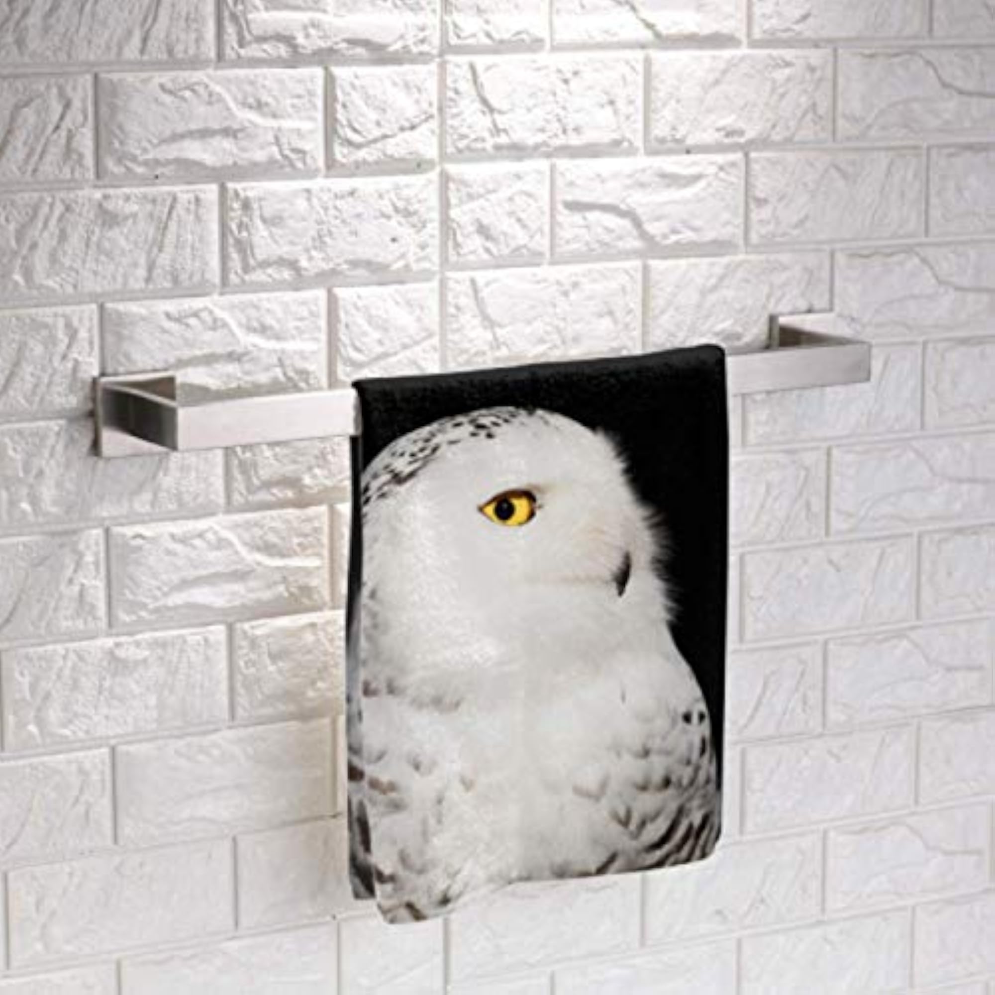 Rare White Owl Superfine Fiber Kitchen Washcloths Set
