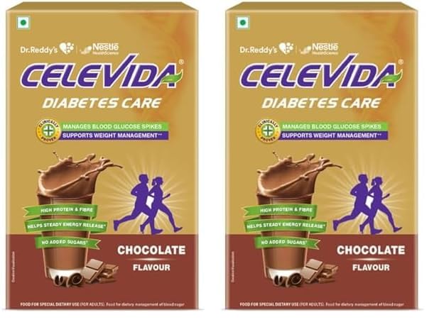 Celevida Protein Powder Drink for Diabetes Management by Dr. Reddy’s | Chocolate Flavour | No Added sugar | Plant based | For Sugar control, Weight Management & Immunity Support | 400gm BIB-image-13