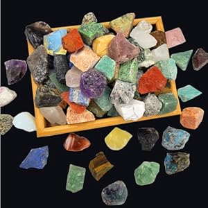 80+Pcs(5lb) Natural Rocks for Tumbling,28Kinds+ Bulk Gemstone Raw Crystals Rough Stones for Polishing Wicca & Reiki Crystal Healing