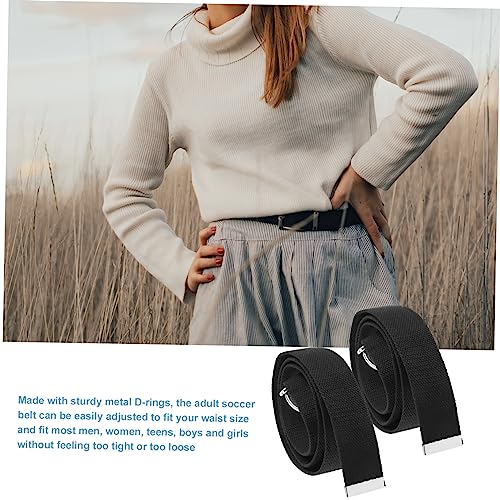 2pcs Adjustable Double Trouser Belt for Jeans Wear-resistant Fashion Waist Belt Creative Pants Accessory for Men Women Teens and Boys and Girls Soccer Style3