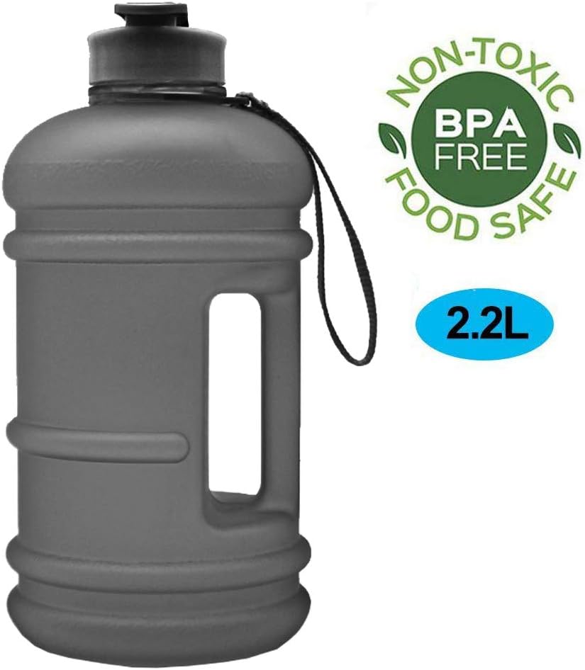 RICWINANN Water Jug 2.2L Large Sport Water Bottle Big Capacity Leakproof Container BPA Free Plastic with Carrying Loop Fitness for Camping Training Bicycle Hiking Gym Outdoor