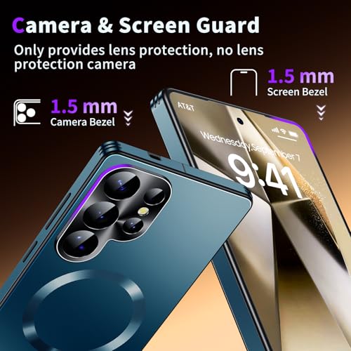 Image of for Samsung Galaxy S24 Ultra Case, Heavy-Duty Slim Design Compatible with MagSafe, Strong Magnetic Shockproof Protection for Screen & Camera Cover Case for Samsung S24 Ultra,Blue