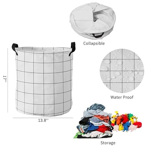 Feer Geometric Grid White Black Dirty Laundry Basket Foldable Home Organizer Basket Clothing Kids Toy Storage Basket (Color : D, Size : L) #TOP1