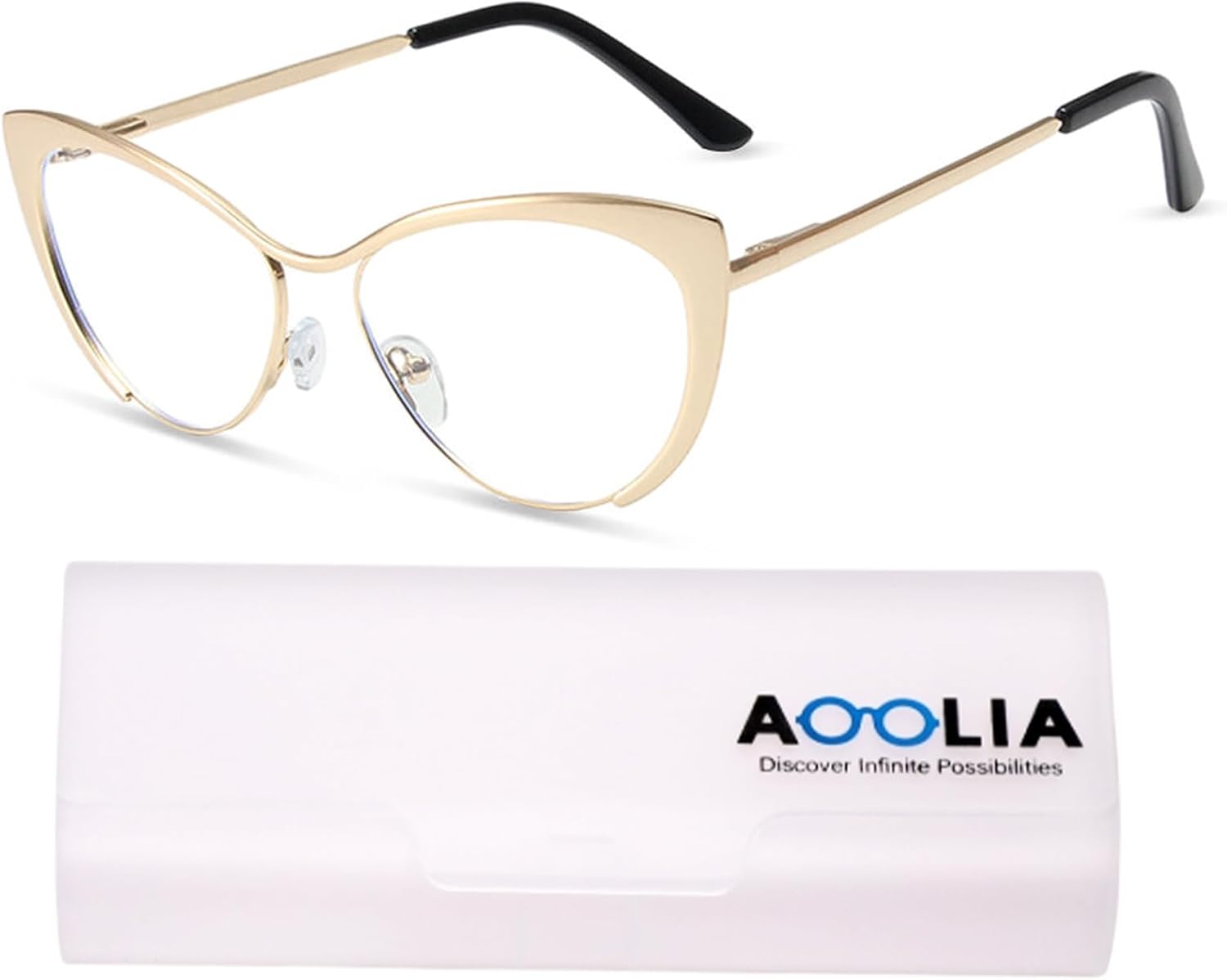 AOOLIA Cat Eye Blue Light Glasses for Women, Stylish Vintage Lightweight Women Eyeglasses, Anti-fatigue Anti-Glare Eyewear