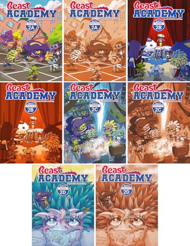Beast Academy Grade 2 Complete Books Set, 8 Books Collection, by Art of Problem Solving, Guide and Practice, Math Guide 2A 2B 2C 2D, Math Practice 2A 2B 2C 2D