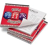 Bunco Score Sheets - 3 Tablets with 50 Sheets Each. Colorful Roll Bunco Score Pads for Up to 6 Rounds