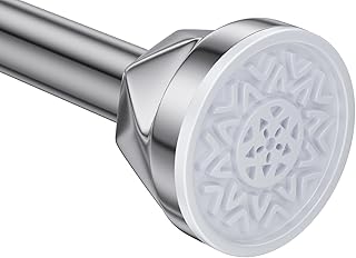 Shower Curtain Rod 27-80 Inches, No Drill Tension Curtain Rod, Adjustable Spring Tension Shower Rods for Bathroom, Kitchens, Windows, No Rust, Silver