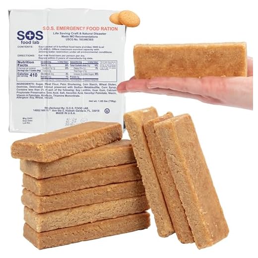 SOS Food Lab Emergency Food Bar - 3600 Calorie Ration (Shortbread Cookie) - 3 Day/72 Hour Ready to Eat Supply for Camping, Hiking, Disaster Preparedness - 5 Year Shelf Life High Energy Survival Food