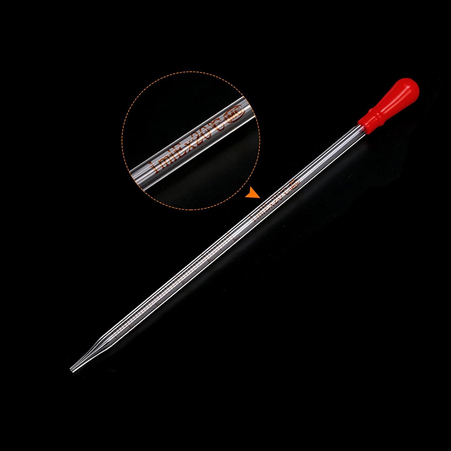 PATIKIL Graduated Dropper Pipettes Kit, 3 Pack 1ml Borosilicate Glass Pipette with Rubber Squeeze Bulb for Transfer Liquid for Lab, Chemistry, Clear