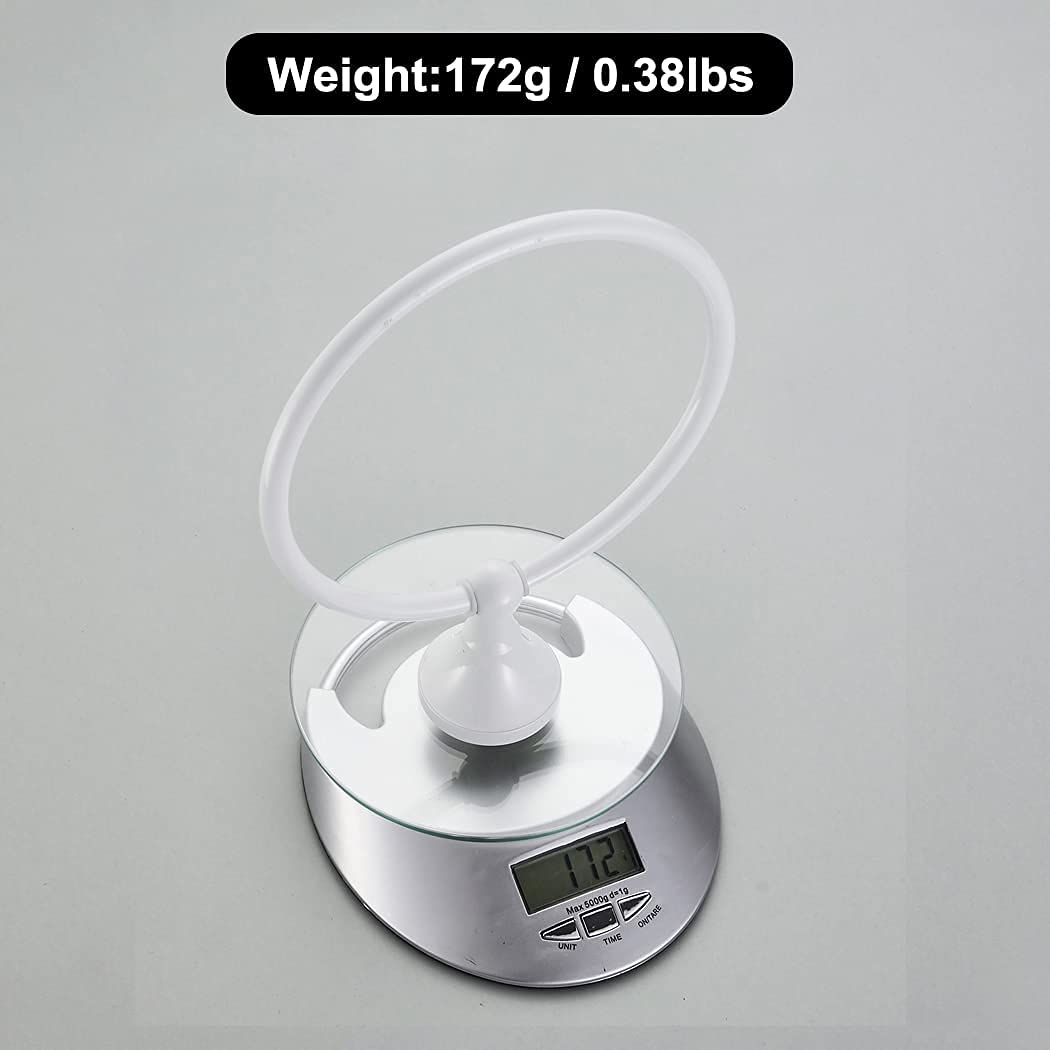 Soporte de Toalla Redondo, Anillo de Toalla Blanco, Toallero de Latón, Perforación Montada en la Pared Baño Cocina Ducha Habitación Elegante y Moderno