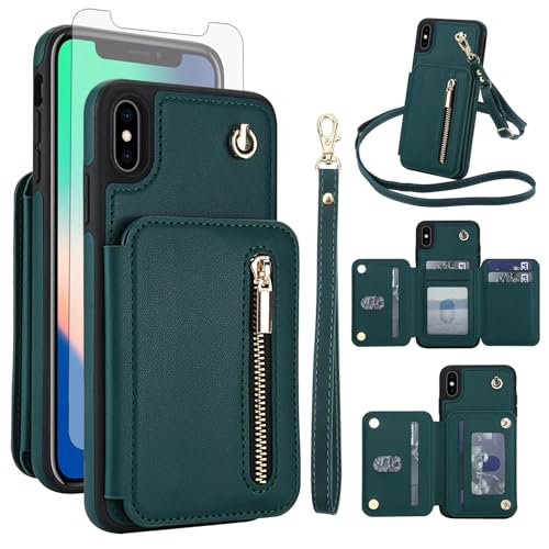 Coque iPhone Xs Max portefeuille RFID étui protection écran i X XR Xsmax