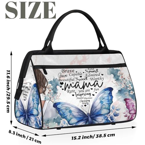 Overnight Weekender Bag for Women Men Watercolor Girl Butterfly Waterproof Carry On Travel Duffel Bags with Zipper Lightweight Sports Gym Bag Luggage Workout Handle Bags for Traveling Yoga Camping2