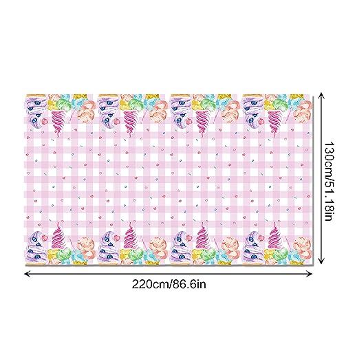 image for CC HOME 1Pc Ice Cream Cake Party Plastic Tablecloth 54 x 87 Inch Summe