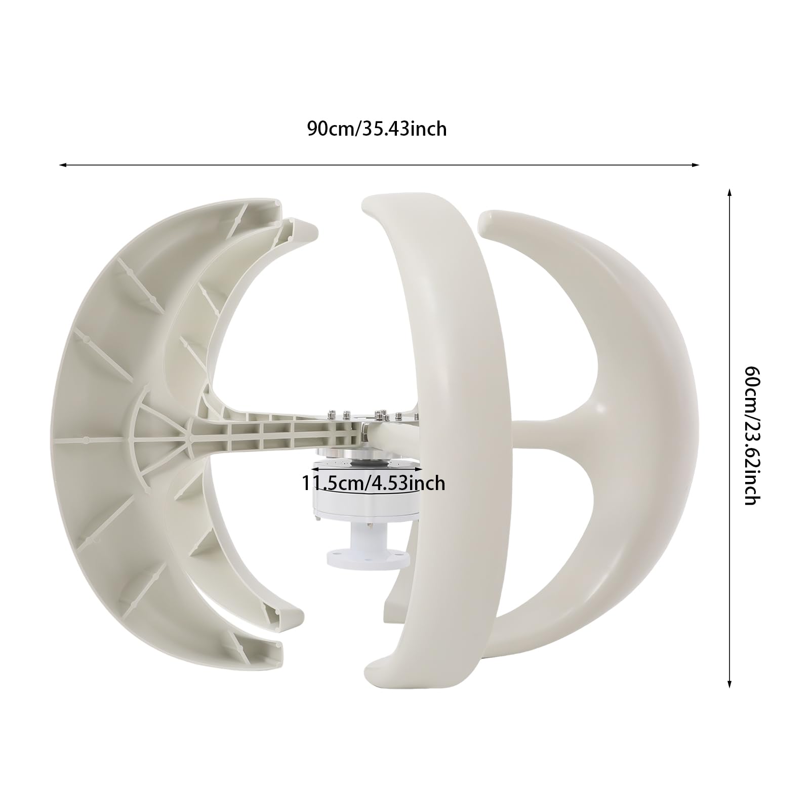 Windturbinen Generator 600W 12V/24V Laternenförmige 5-Blatt Windkraftanlage mit IP67 Wasserdichtem Controller & Flanschplatte Umweltfreundliche Vertikale Windturbine für Heim & Bootsnutzung (24, Volt)