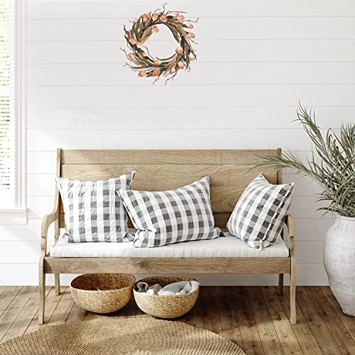 Binfen Boho Artificial Flower Wreath - 16 Inch Silk Tulip And Pampas Grass Arrangement For Farmhouse Home Kitchen Decor (Light Brown) #TOP5