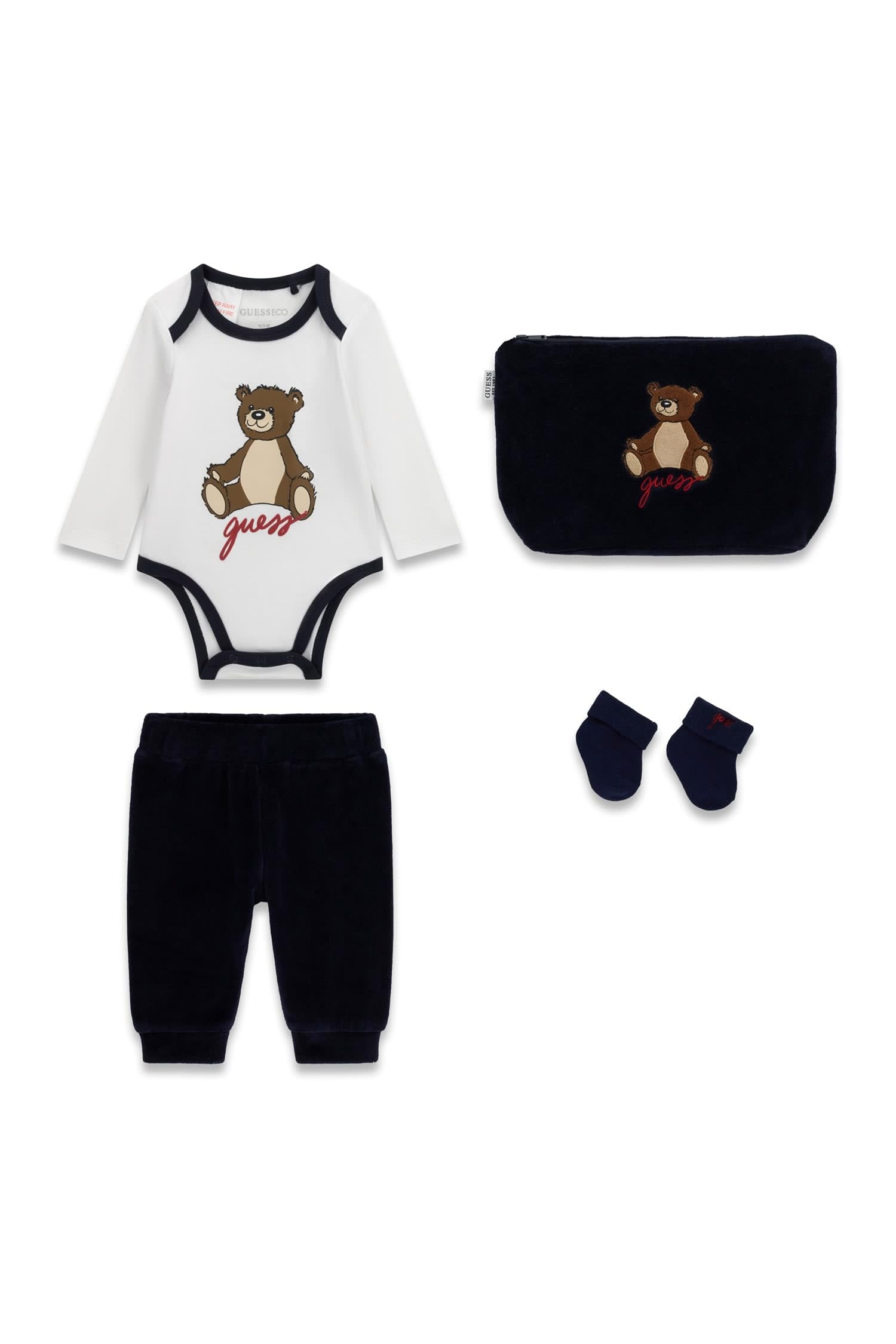 GUESS Set Ls Body + Pants + Socks +-H6bg09k6028 SET LS BODY + PANTALONI + CALZE + BORSA Unisex - Adulto (Pacco da 4)