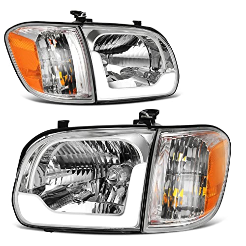 AUTOSAVER88 Headlight Assembly Compatible with 2005-2006 Tundra Crew Cab/Extended Cab (4 Normal-Size Doors) 2005-2007 Sequoia Black Housing Clear Lens(Not suitable for Regular Cab and Assess Cab) by AUTOSAVER88 - Used condition - US$85.85