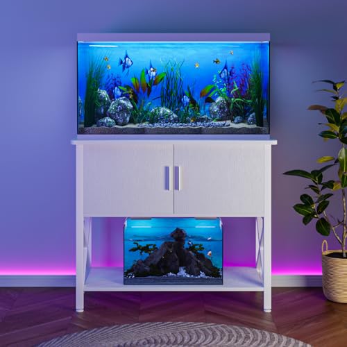 APPOLYN 40-50 Gal Aquarium Stand with Cabinet Storage, White by APPOLYN - Used condition - Image 2