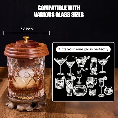 Whiskey Smoker Kit with Triple-Flame Torch, 18-Piece Cocktail Smoker Kit with 6 Wood Chips, 2 Heavy 10 oz Whiskey Glasses & 2 Ice Ball Molds, Old Fashioned Bourbon Gifts for Men Dad Father, No Butane — view 4