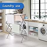 Rainberg 3-Tier Extendable Clothes Airer Indoor Outdoor – Slimline Drying Rack, Space Saving Washing Line, Rust-Resistant, Non-Slip Feet, Heavy-Duty Design, Expands 42-73cm Wide. - Image 6