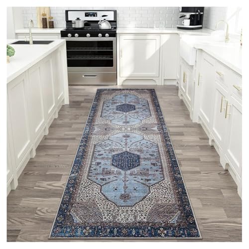 Tapis de cuisine devant évier 80x200 bleu tapis de passage