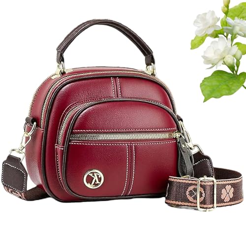 Bousalutend handbags Crossbody Bag,Classic Multifunctional Compartments Adjustable Wide Shoulder Strap Leather