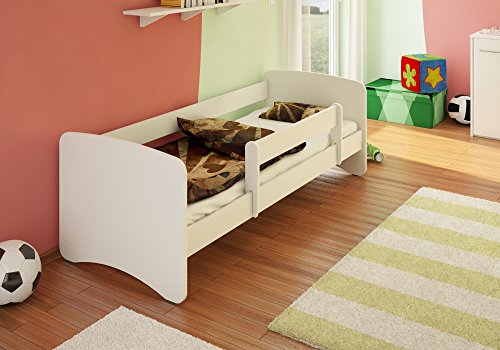 Best For Kids Kinderbett 80x160 MIT RAUSFALLSCHUTZ 44 Designs (White)