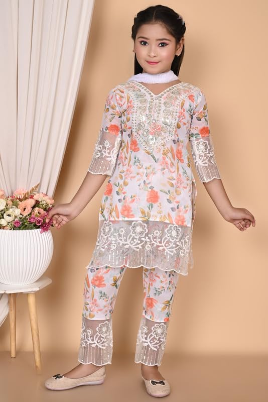 Image of Elegent Girl Dresses|| Ebroidery Dress For Girls || Cotton Blend,INDIANSUIT 2-12 YEARS