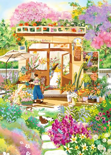 Puzzle de 1000 piezas para adultos - Escenario floral premium "Warm Flower Shop" para aliviar estrés, juego solo o en familia miniatura 1