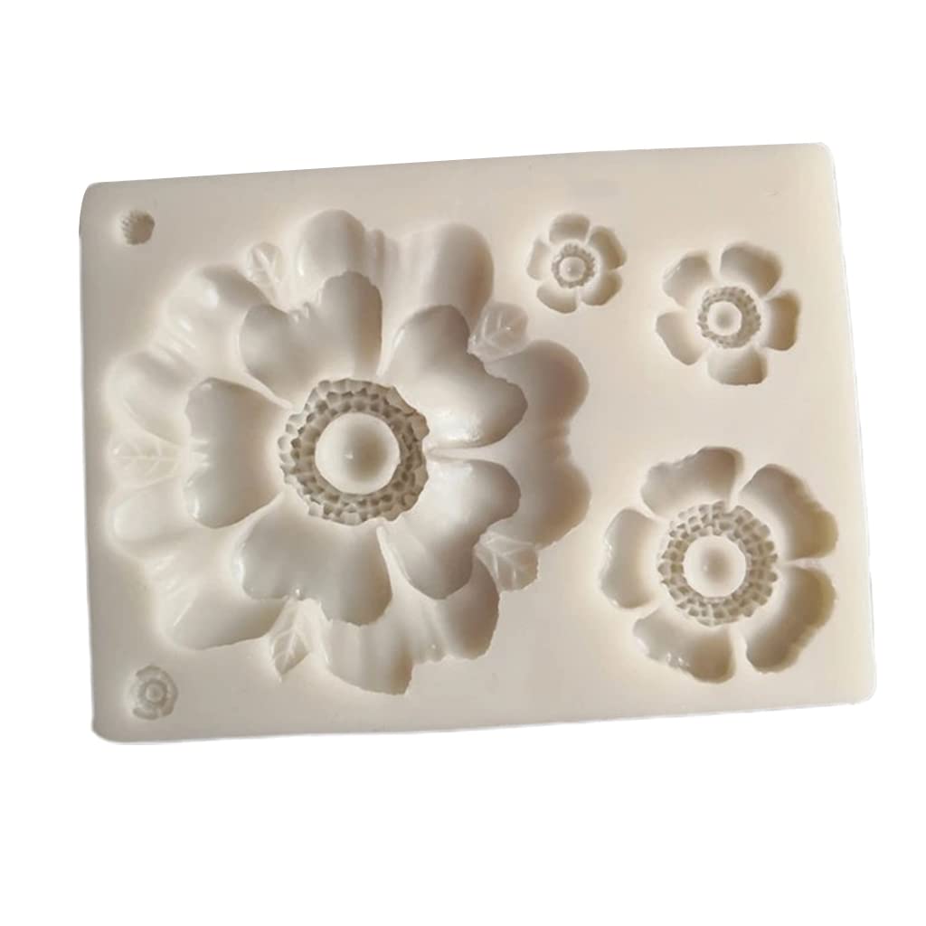 Tsophreniq Cake Peony Flower Shapes Silicone Fondant Chocolate for Home Kitchen Baking Candy Silicone Candy Molds Shapes