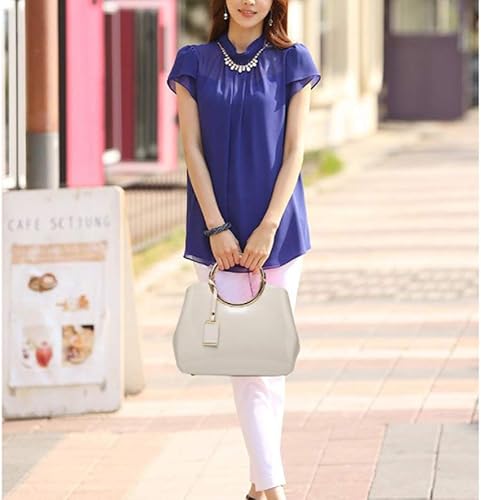 Miniatura 3 de Rullar Bolso elegante de las mujeres y bolso de la manija superior del bolso de la manija de la bolsa de cuero de patente de la totalizador del