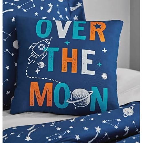Heritage Kids 5 Piece Blue Star Space Glow In The Dark Bedding Set With Flashlight, Twin/Twin Xl, Multicolor #TOP4