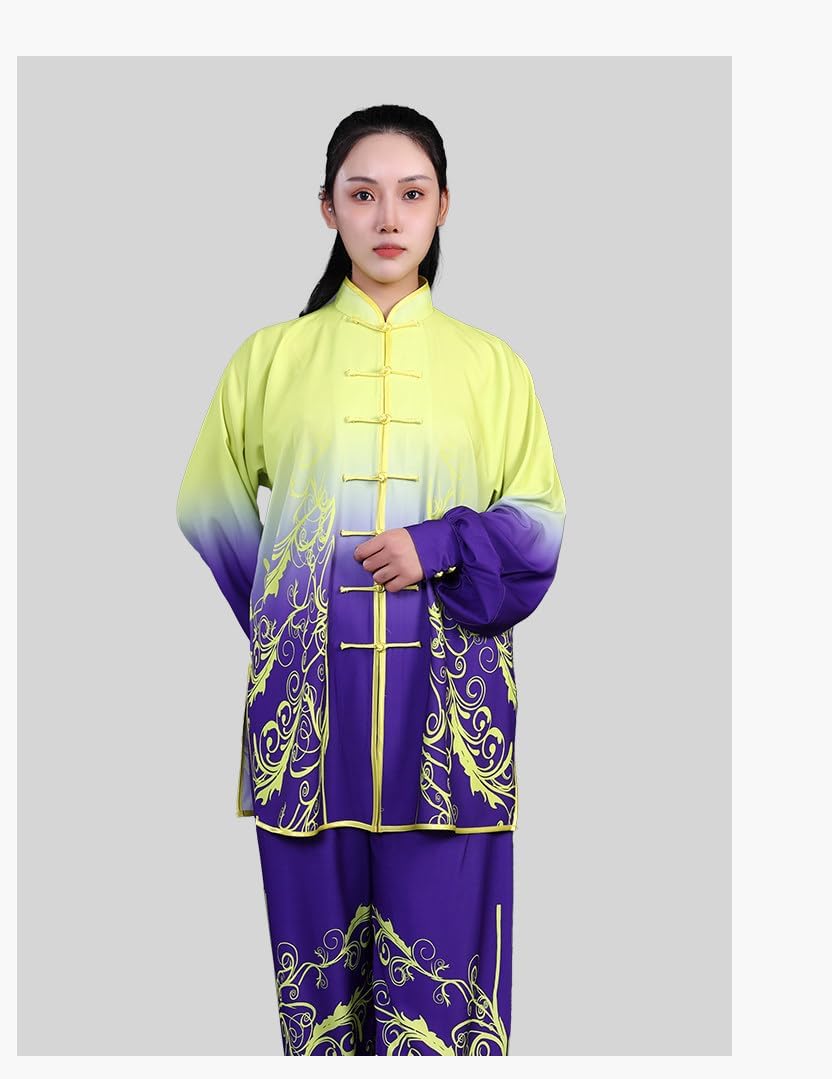 Unisex Cotton Blend Short Sleeves Tai Chi Long Sleeved Morning Exercise Uniform Kung Fu Clothing