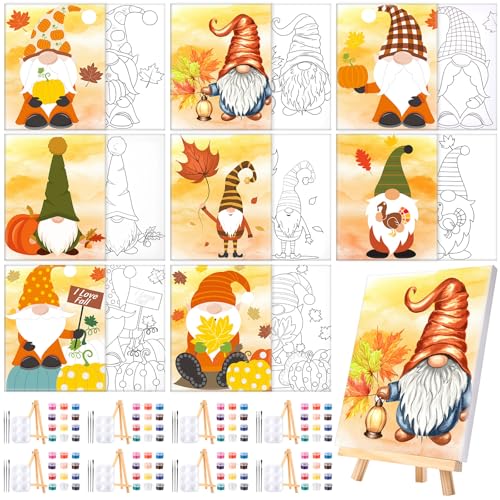 Humyoun 8 Sets 8" x 10" Fall Gnome Pre Drawn