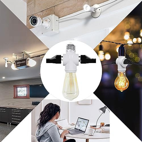 image for eRqILUJI 2 Pack, Light Socket to Plug Adapter, Convert E26 Light Socke