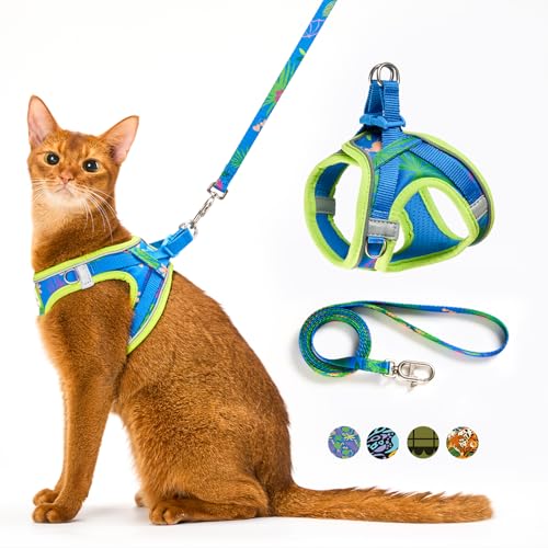 Cat Harness and Leash Set, Step-in Escape Proof Adjustable Vest