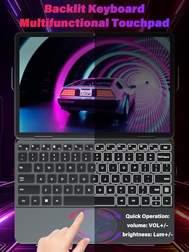 Image of 11 inch Gray 2-in-1 Convertible Touchscreen Laptop, FHD (1920x1200) IPS Display, in tel N100 Processor, 16G RAM 1T SSD, Facial Recognition, Backlit KB, USB-C,Win 11 Pro for Students & Travel