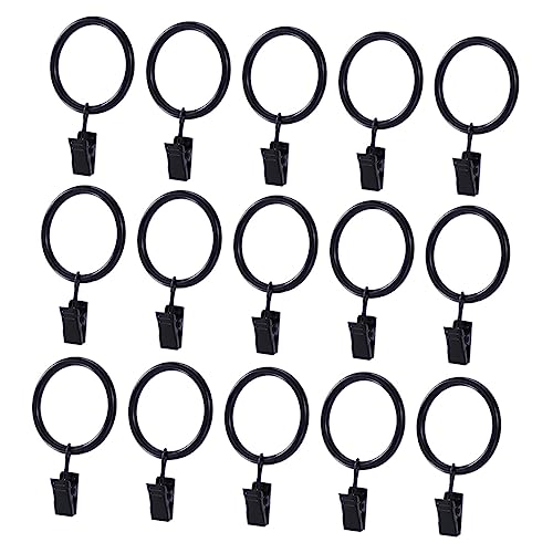 GRIRIW 40pcs Curtain Rings with Removable Clips Drapery Hangers for Easy Installation and Versatile Use for Curtains with Pockets Tabs