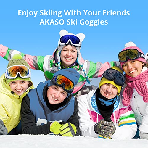 Akaso Ski Goggles, Snowboard Goggles - Anti-Fog, 100% Uv Protection, Double-Layer Spherical Lenses For Adult & Youth #TOP6
