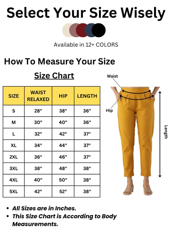 Image of Moirai Cotton Regular Fit Woman Trousers Pants Kurti Pant Daily Casual Formal Office Use