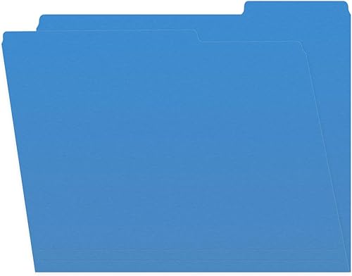 Miniatura 4 de Carpetas de archivos azules, pestaña superior de corte de 13, tamaño carta, perfectas para organizar documentos en cajones de archivos, caja de 100