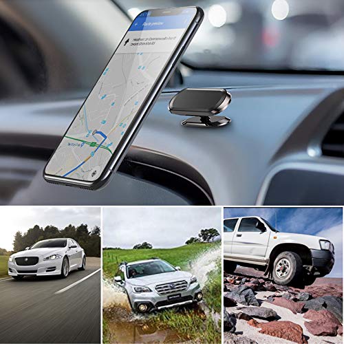 Huoto Phone Holder Car,360°Rotation Aluminum Magnetic Car Phone Mount Dashboard Super Suction Hands-Free Used On Dashboard, Home, Office, Kitchen, Desk,Wall #TOP4