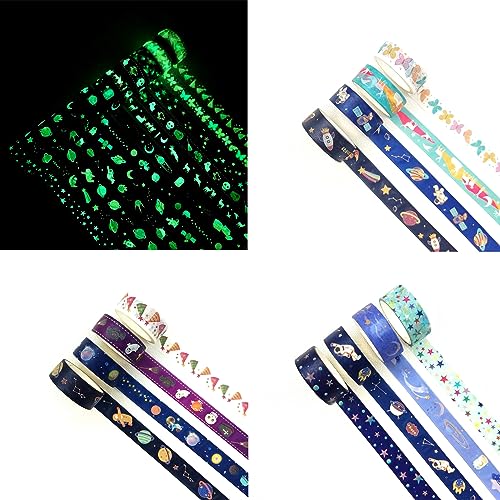 Yubx YUBX-WTYGTK-JP12 Luminous Galaxy Washi Tape Set 12 Rolls Glow In The Dark Decorative Masking Tapes thumb #6