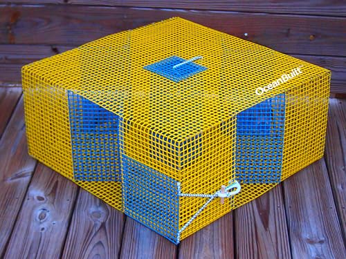 OceanBuilt Baitfish & Pinfish Traps Durable Wire Fishing Traps Multiple Mesh Sizes Trap Sizes & Buoy Kit Options (0.5 Mesh Large Baitfish)